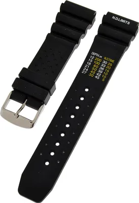 Produktbild von Uhrenarmband Silikon sportlich Taucher Diver 22mm SCHWARZ Neu