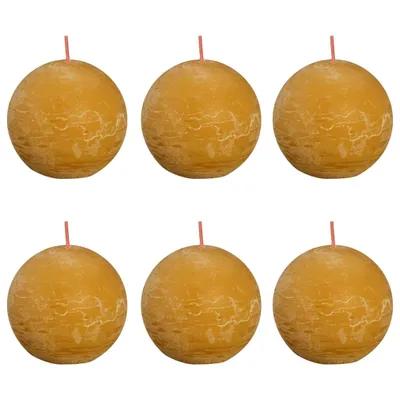 Produktbild von Bolsius Rustikale Kugelkerzen Shine 6 Stk. 76x71 mm Honiggelb
