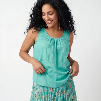 Produktbild von Trägertop Sommer Shirt Innentop blickdichtes Leinenoptik Oberteil 36-48 Damen