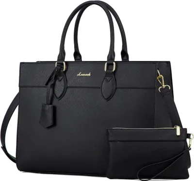 Obrázek produktu pro LOVEVOOK Laptop Bag Dámy 15,6 palce černáPolyuretankožená taška přes rameno