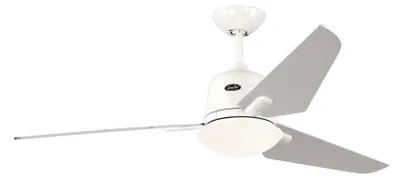 Produktbild von Energiespar Deckenventilator mit Beleuchtung und Fernbedienung Eco Aviatos 132 cm Weiß / Silbergrau