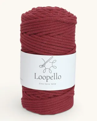 Produktbild von Loopello Baumwollkordel Classic 5 mm 100 m – Bordeaux