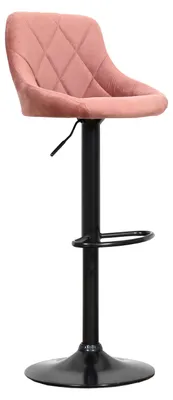 Image de Tabouret de bar en velours rose ROBIN