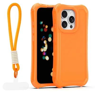 Zdjęcie produktu dla Nakładka Safepop Ze Smyczą Do Iphone 15 Pro 6,1" Pomarańczowa