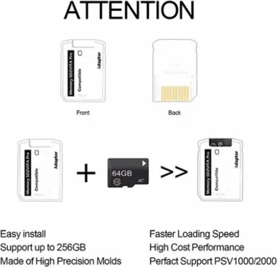 Obrázek produktu pro PSVITA 5.0 adaptér paměťové karty univerzální PSV1000 2000 paměť pro herní příslušenství