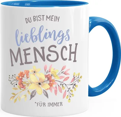 Produktbild von Geschenk-Tasse Du bist mein Lieblingsmensch Kaffeetasse Teetasse Keramiktasse MoonWorks® blau unisize