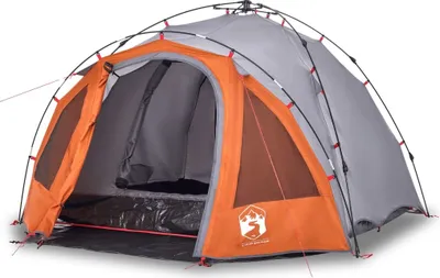 Immagine prodotto di vidaXL Tenda da campeggio a cupola 3 persone grigio e arancione sgancio rapido