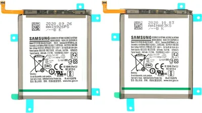Two Samsung batteries side-by-side on a white background.