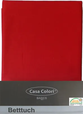 Produktbild von klassisches Haustuch, Betttuch, Bettlaken, OHNE Spanngummi, 150x250 cm, Farbe: rot, 100% Baumwolle