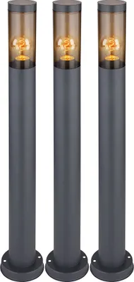 Produktbild von 3er Set Stehleuchte, Edelstahl, rauch, anthrazit, H 80 cm