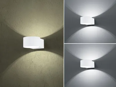 Produktbild von 2er Set Trio Wandleuchten LACAPO weiß Uplight Downlight LED, Wandlampe Wohnraum