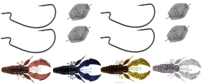 Produktbild von Westin Chebu Rig Crecraw R 'N R - 2 Gummikrebse im Set, Gewicht:10.5g, Farbe:Dark Water Mix