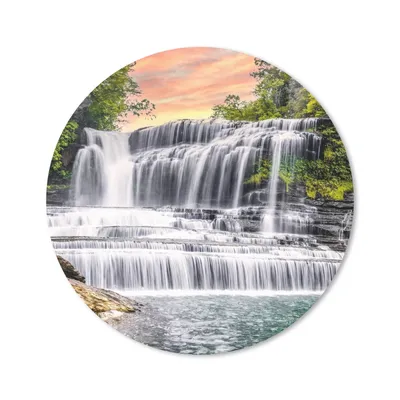 Produktbild von MuchoWow® Mauspad Mousepad Wasserfall - Wasser - Steine - Pflanzen - Natur 40x40 cm - Mousepads - Maus Mat - Pad - Mausunterlage - Schreibtisch Accessoires