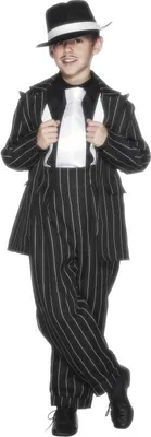 Produktbild von 20er Jahre Gangsterkostüm Al Capone Kinder Kinderkostüm Gangster Gr. 128-134 (M), 140-158 (L), Größe:L
