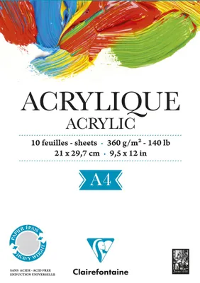 Produktbild von Clairefontaine A4 Acryl-Malblock, 10 Blatt