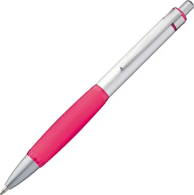 Produktbild von 10 Kugelschreiber / aus Metall / Farbe: silber-pink