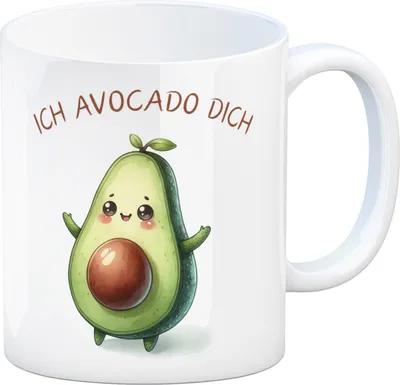 Produktbild von Avocado Kaffeebecher mit Spruch Ich Avocado dich