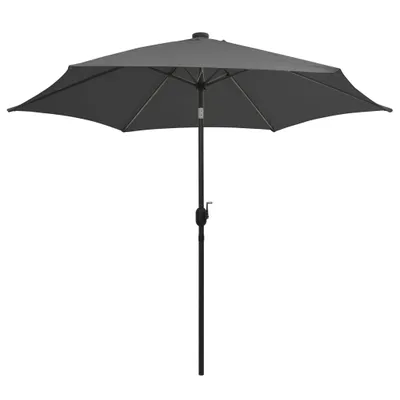 Immagine prodotto di vidaXL Ombrellone con illuminazione a LED e asta in alluminio 300 cm antracite