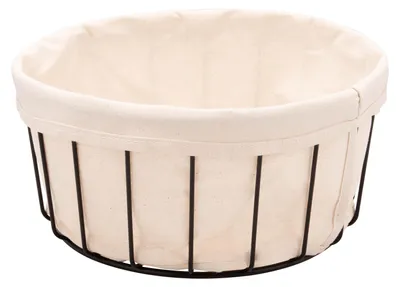 Productafbeelding van Bremermann broodmand en fruitmand, zwart, met afneembare en wasbare beige hoes.