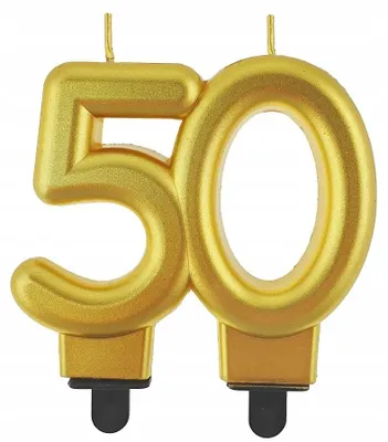 Produktbild von GoDan Geburtstagszahl Kerze 50 Gold