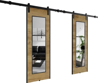 Obrázek produktu pro KIER FURNITURE POLI DUO posuvné dveře pro montáž na zeď – 152x205x1,6 cm - Oak Craft