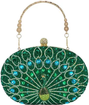 Image de Pochette vintage en strass Parel, sac à bandoulière fait main pour les soirées, les mariages et les fêtes