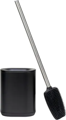 Produktbild von Silikon Toiletborstel mit Halterung - Moderne und Elegante Reinigung - Schwarz