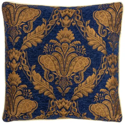 Image de Paoletti - Traditionnel - Housse de coussin "Shiraz", Jacquard RV2955 (45 cm x 45 cm) (Bleu marine)