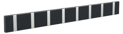 Produktbild von LoCa Garderobe Knax 8 anthrazit (klappbare Haken aus Aluminium) Garderobenleiste mit Kleiderhaken für den modernen Flur