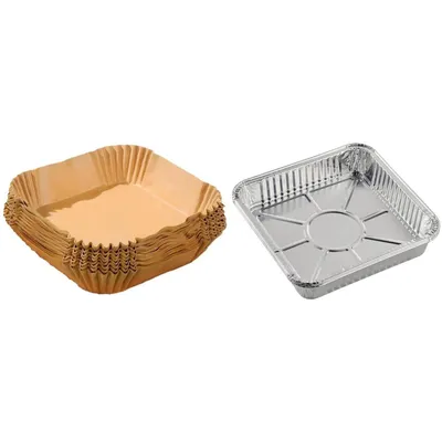 Productafbeelding van Minicee Airfryer Bakpapier & Aluminiumvormen Set, 180-delig, wegwerp