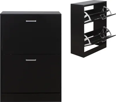 Produktbild von Schuhschrank - Schuhregal - 2 Fächer - schwarz