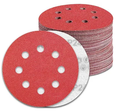 Zdjęcie produktu dla Tarcze szlifierskie 125mm, z rzepem, o gradacji 240, z 8 otworami, do szlifierki oscylacyjnej, 100 sztuk