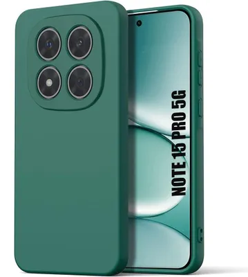 Image de Coque pour Xiaomi Redmi Note 15 Pro 5G, Silicone Souple Anti-Rayures Antichoc - Vert Nuit