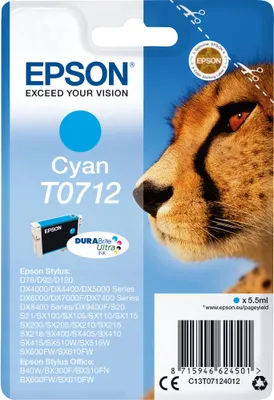 Produktbild von Epson T0712 C13T07124012 Cyan  Original Tinte 345 Seiten