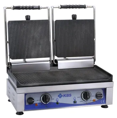 Productafbeelding van Contactgrill KBS, grilloppervlak 52x24 cm, ribbelrand aan boven- en onderkant, 2 verwarmingszones, 230 V