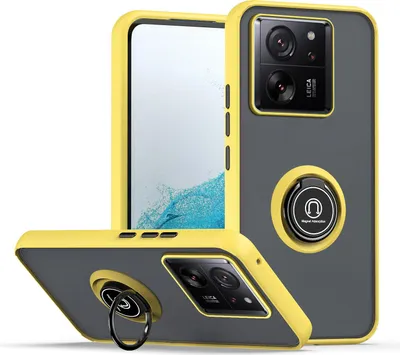 Image de Coque de protection en TPU + PC pour Xiaomi 13 T / 13 T Pro, motif Shadow, jaune / noir
