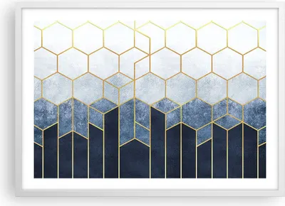 Produktbild von Gerahmtes Poster - Weißer Rahmen - Abstraktion Figuren Geometrisch - 70x50 cm - Wand Bild - Wanddeko - Wandbilder - Kunstposter - Wandposter - Bilderrahmen - Bilder - Kunstdruck - P2WAA70x50-5135