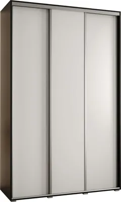 Produktbild von MEBLE KRYSPOL Davos 1 Schrank, drei Türen - 235,2x150x45 cm - Schwarz Weiß Silber
