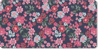 Produktbild von MuchoWow® Mauspad Mousepad Blumen - Flora - Rosa - Muster 60x30 cm - Mousepads - Maus Mat - Pad - Mausunterlage - Nachhaltig