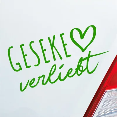 Produktbild von Auto Aufkleber Geseke verliebt Herz Stadt Heimat Liebe Car 19x9 cm Hellgrün Sticker Heckscheibenaufkleber