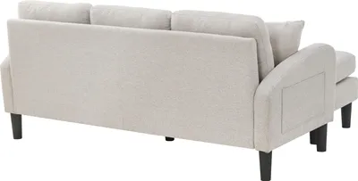 Produktbild von Merax Modulares Sofa Ecksofa L-förmiges Sofa 3-Sitzer aus Baumwoll-Leinenstoff, Polstersofa modular Sofa mit Chaiselongue, 85x118x82cm, Beige