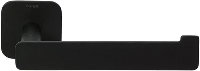 Produktbild von Tiger Colar Toilettenpapierhalter L-Form zum Kleben, Edelstahl, Schwarz pulverbeschichtet, mit integrierter Klebefolie zur Montage ohne bohren, 16x5x6,9 cm
