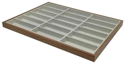 Image de Boîte de rangement en bois pour 18 paires de lunettes, design moderne