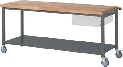 Produktbild von STIER Fahrbare Werkbank Premium mit 1 Schublade und Ablageboden BxTxH 2000x700x880 mm
