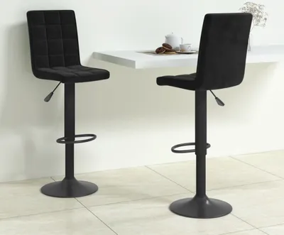 Image de Maison Exclusive - Lot de 2 tabourets de bar en velours noir