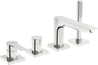 Produktbild von Hansa Fertigmontageset HANSALIGNA 4-Loch-Wannen-Einhandmischer, chrom