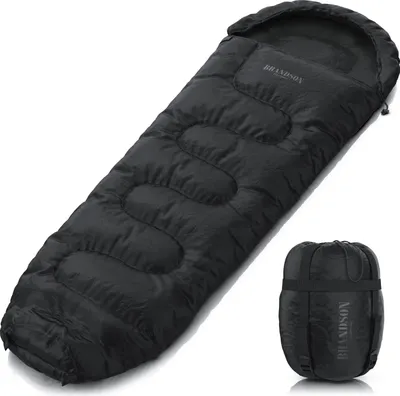 Produktbild von Brandson Schlafsack, Winter, Mumienschlafsack, 6 clo, Komfort +4 °C, Limit -2 °C, Extrem -18 °C, wasserabweisend, atmungsaktiv, 220 x 75 cm, 1,7 kg