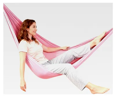 Produktbild von Aerial-Yoga-Hängematte und Schaukel 1,5 m x 2,8 m, Anfängerset aus Nylongewebe, Rosa