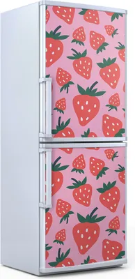 Produktbild von Kühlschrankdekoration  60x180 cm  Aufkleber auf dem Kühlschrank - Erdbeeren Früchte