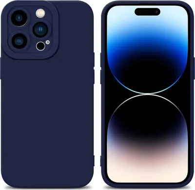 Produktbild von Cadorabo Hülle für Apple iPhone 14 PRO Schutz Hülle in Blau TPU Silikon Etui Case Handyhülle